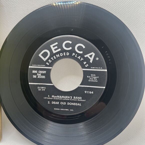 Bing Crosby DOUBLE 7” EP St Patrick's Day 45 Vinyl Set Cardboard Picture Sleeve - Picture 3 of 12